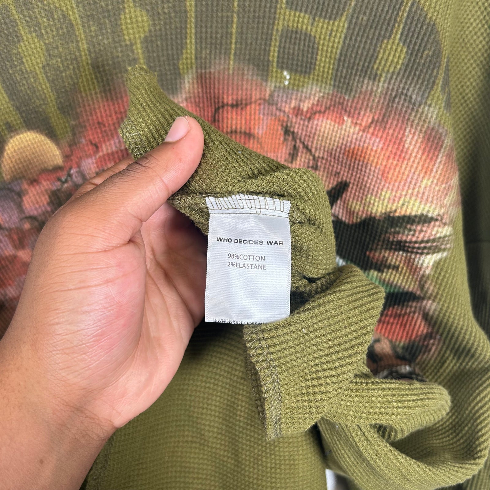 Who Decides War x Barriers NY Olive Hoodie Size L