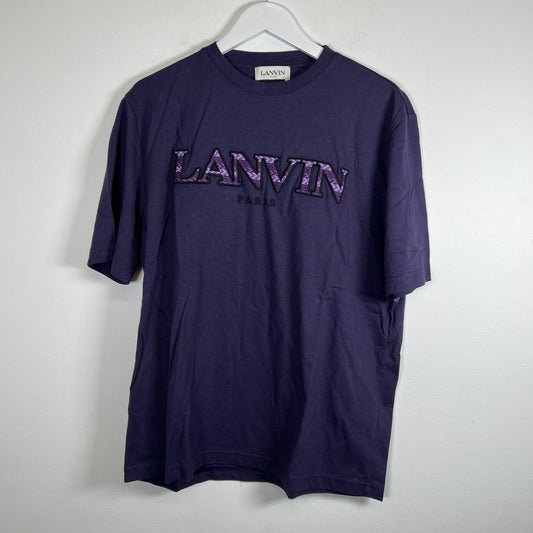 Lanvin Purple Curb Logo Tee Size L