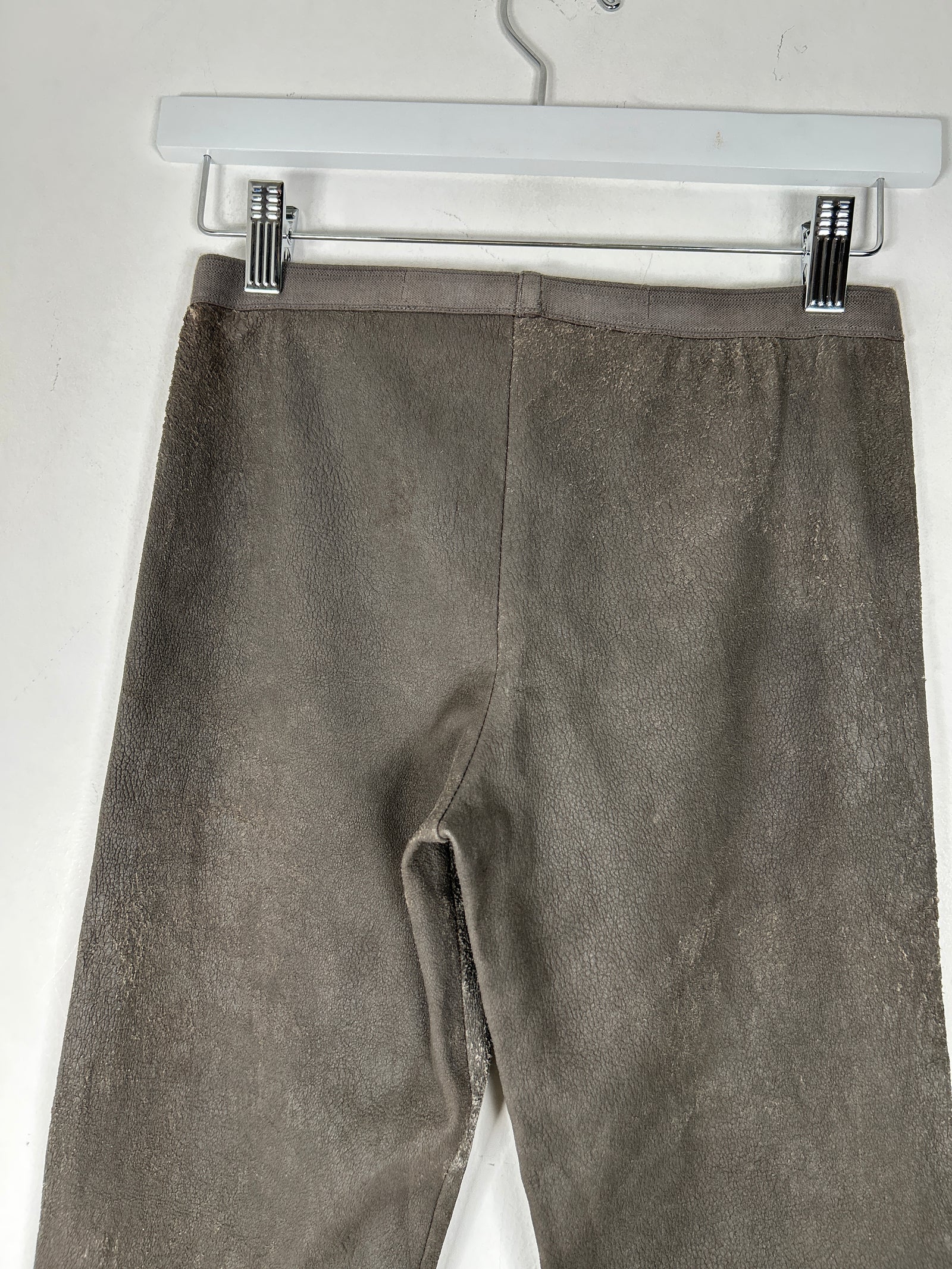 Rick Owens FW11 Limo Dust Blistered Leather Biker Leggings