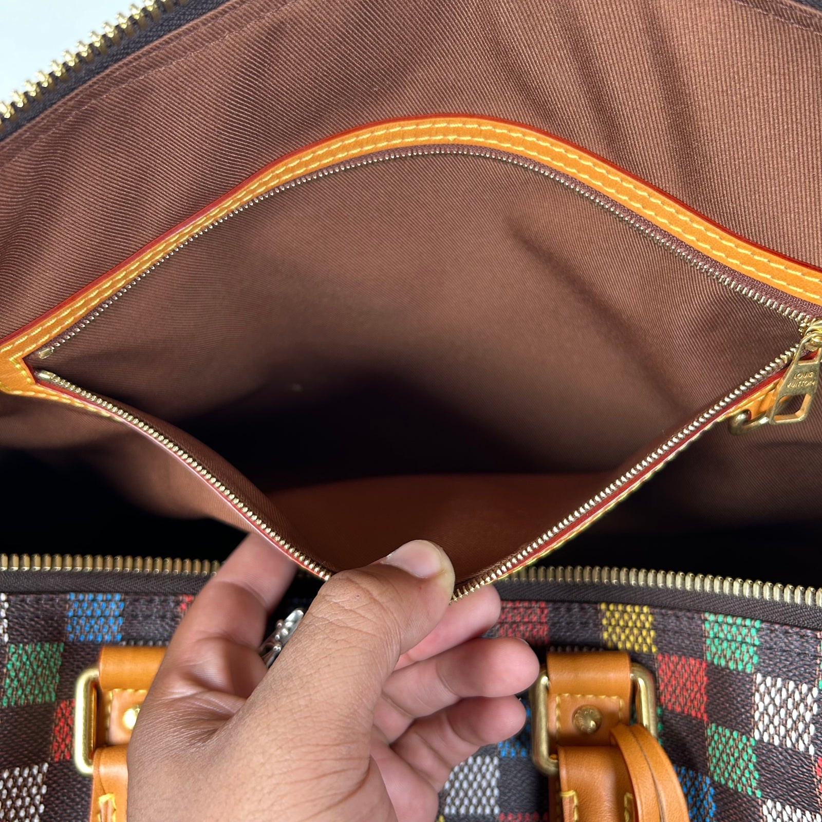 Louis Vuitton Multicolor 'LV-Vers' Damier Keepall Bandouliere 50