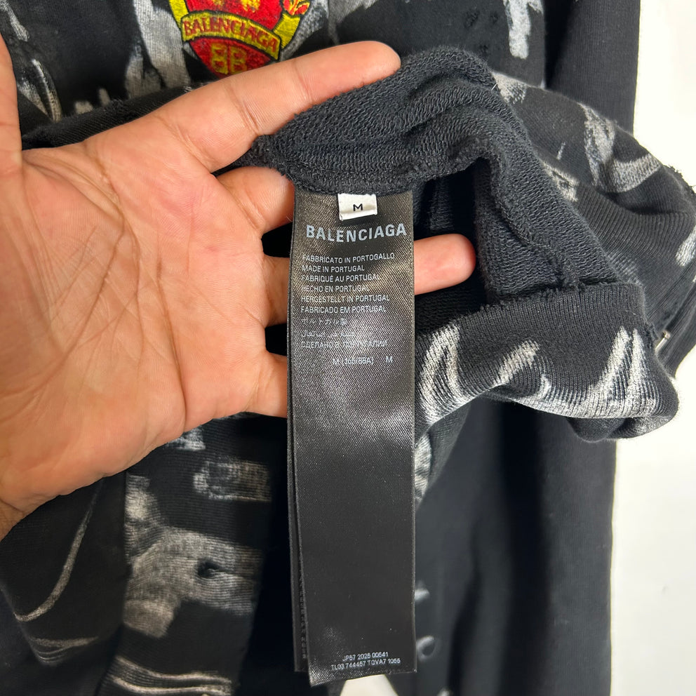 Balenciaga Skater Graffiti Zip-Up Hoodie