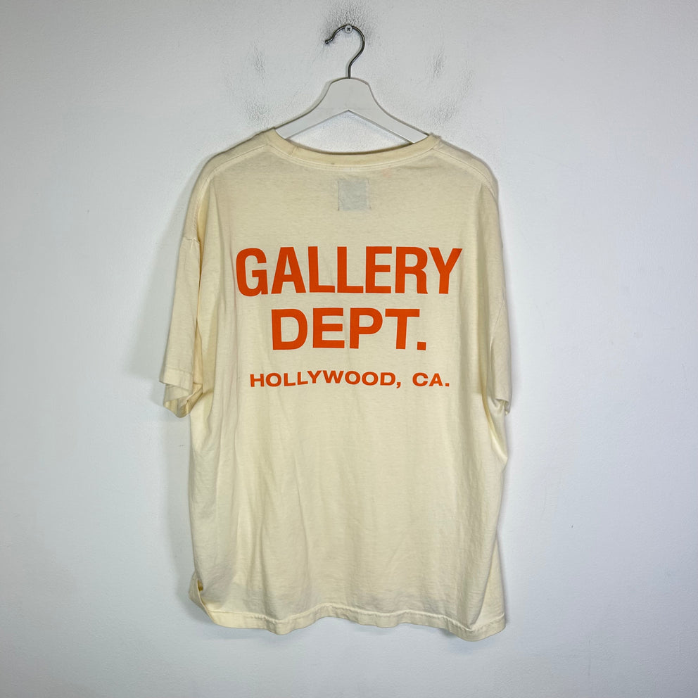 Gallery Dept Cream/Orange Souvenir Logo T-Shirt Size L