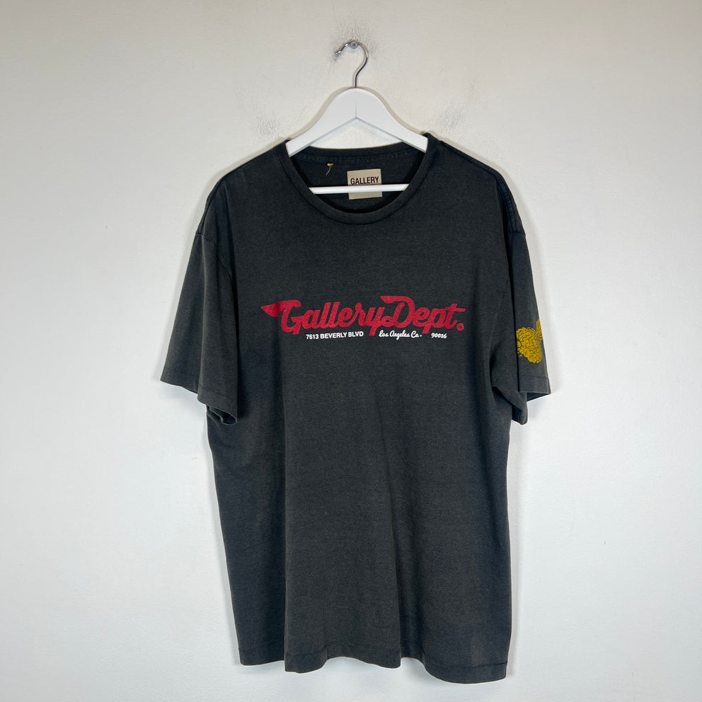 Gallery Dept Vintage Black Mechanic Logo T-Shirt Size L