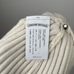 Chrome Hearts White Plus Cross Cashmere Beanie