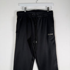 Celine Black Striped Logo Sweatpants Size M