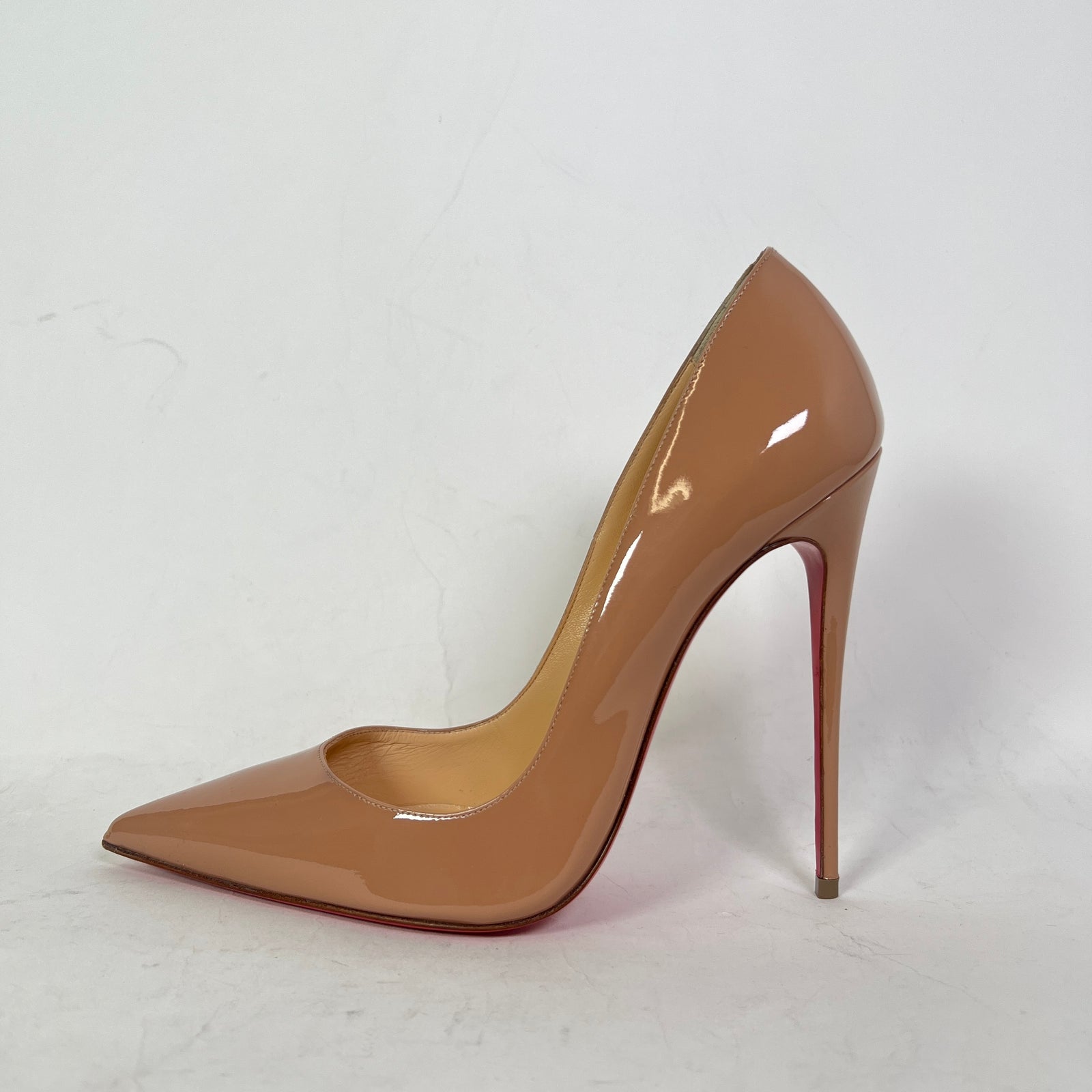 Christian Louboutin Nude Patent Kate 120 Heels Size 41