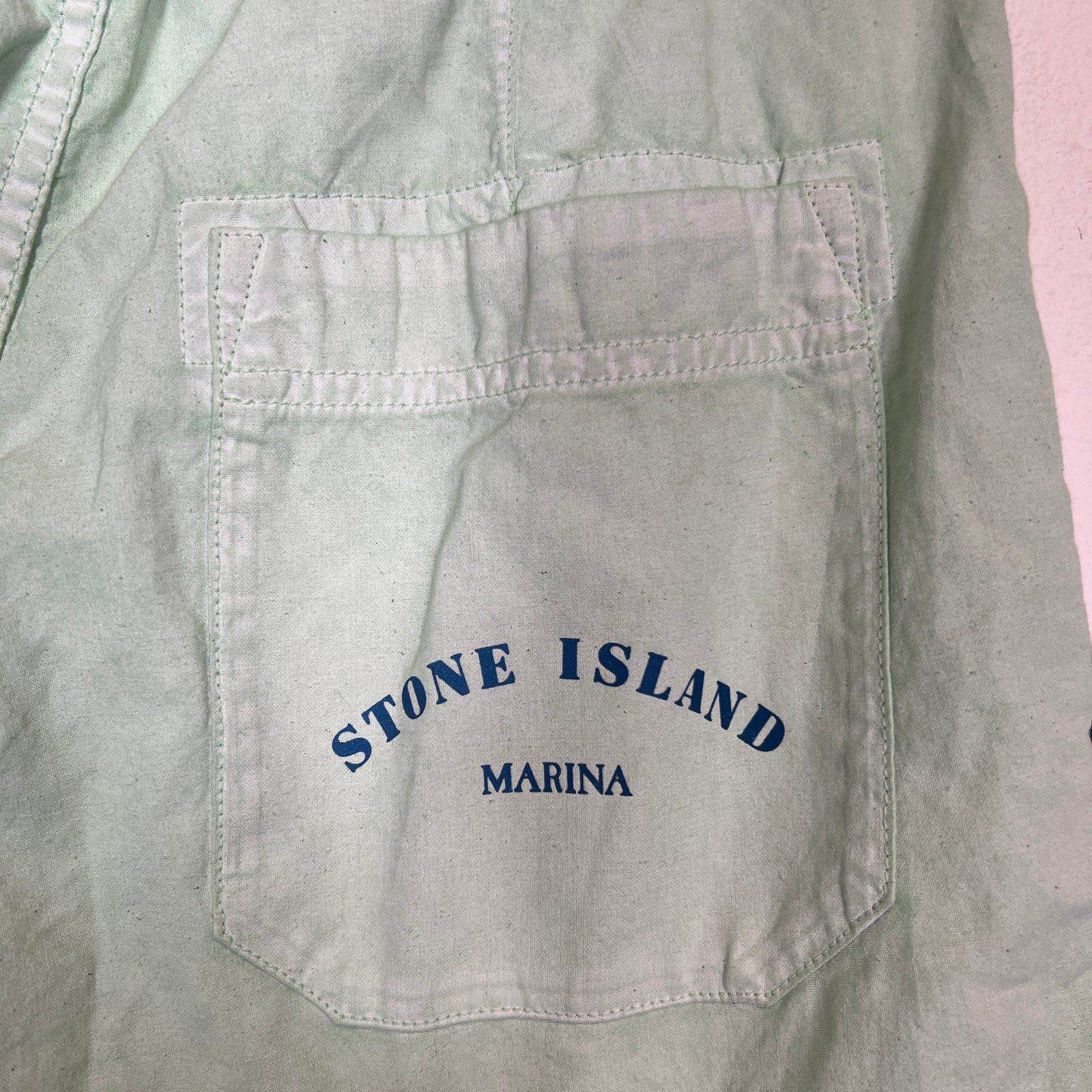 Stone Island Mint Marina Wide-Leg Pants Size 28