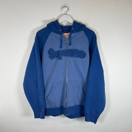 Supreme Blue Gonz Applique Zip-Up Hoodie Size M