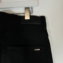 Amiri Black MX1 Embroidered Leather Logo Denim Jeans Size 33