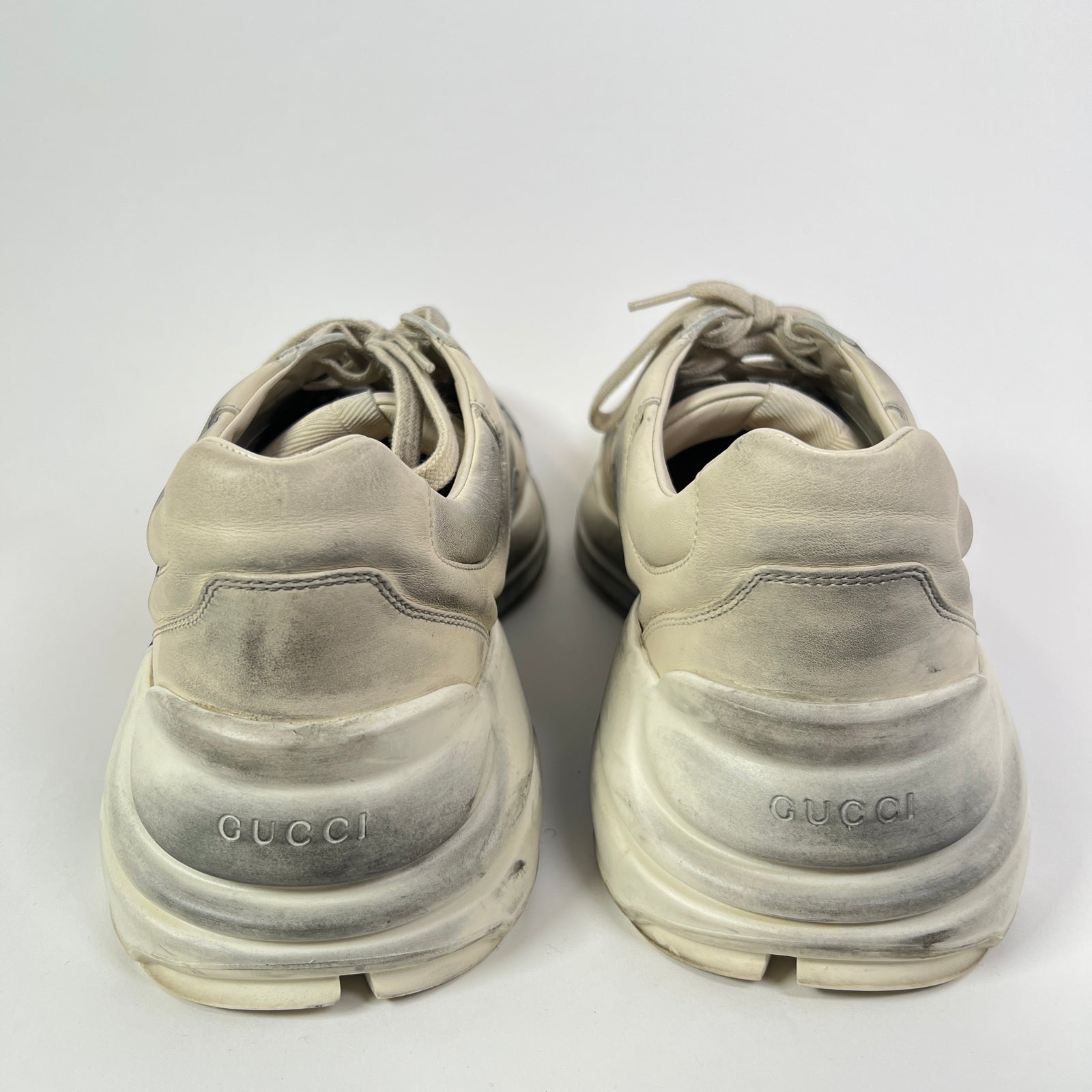 Gucci Mouth Print Distressed Calfskin Rhyton Sneaker