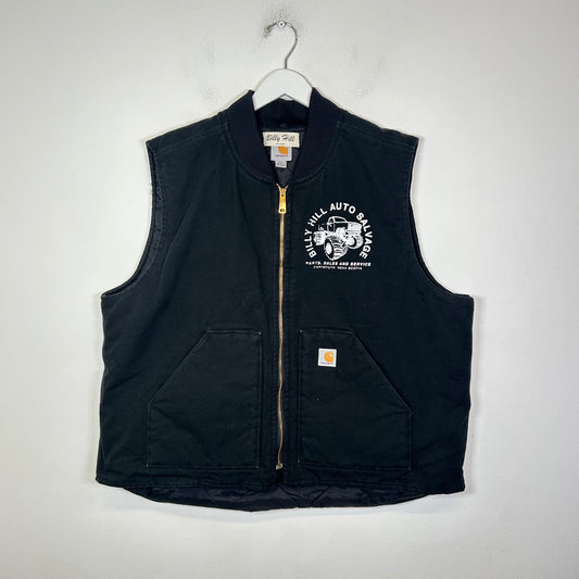 Billy Hill Black ‘Auto Salvage’ Carhartt Duck Vest Size XXL