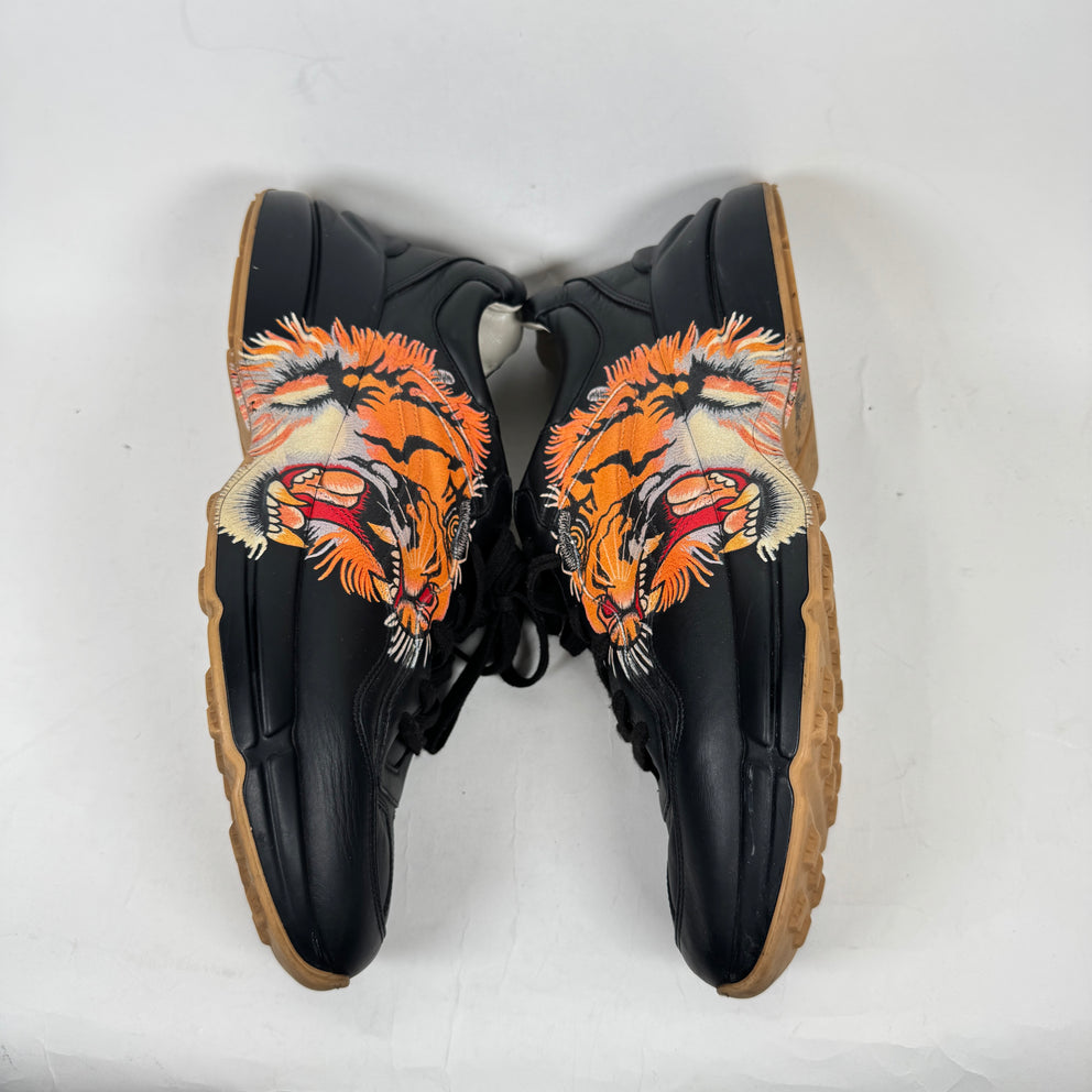 Gucci Black Tiger Rhyton Sneaker Size GG 12