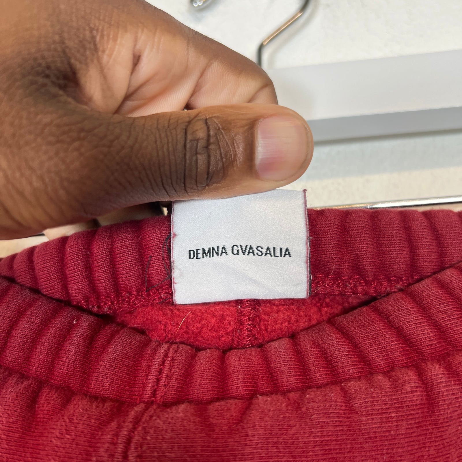 Vetements AW19 Burgundy Spellout Logo Sweatpants Size XS