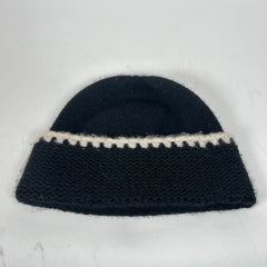 Chanel Black/White Interlocking CC Cashmere Beanie