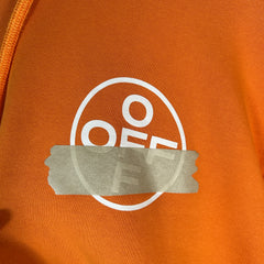 Off-White Orange 'Tape' Logo Hoodie Size XXL