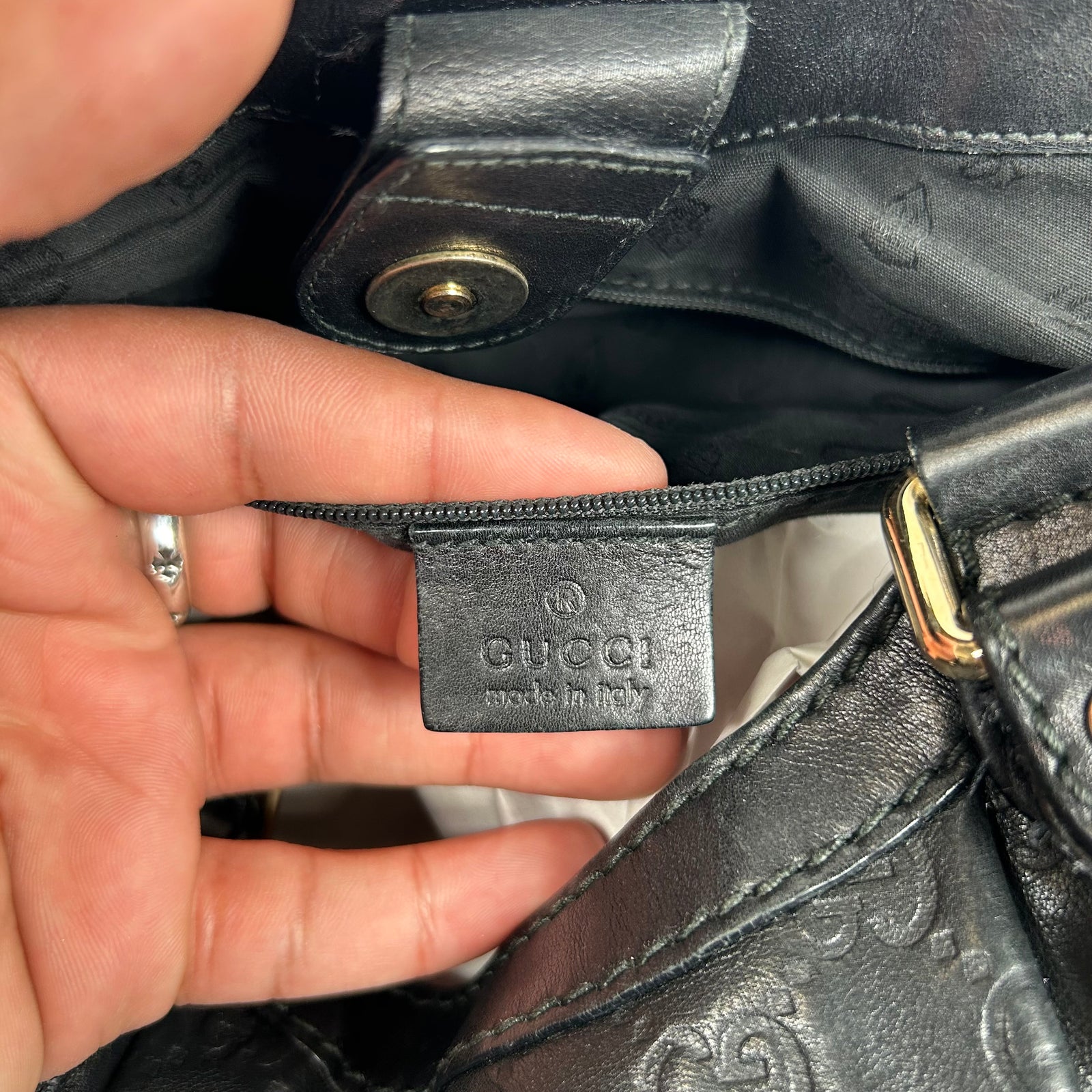 Gucci Vintage Black Guccissima Sukey Handbag
