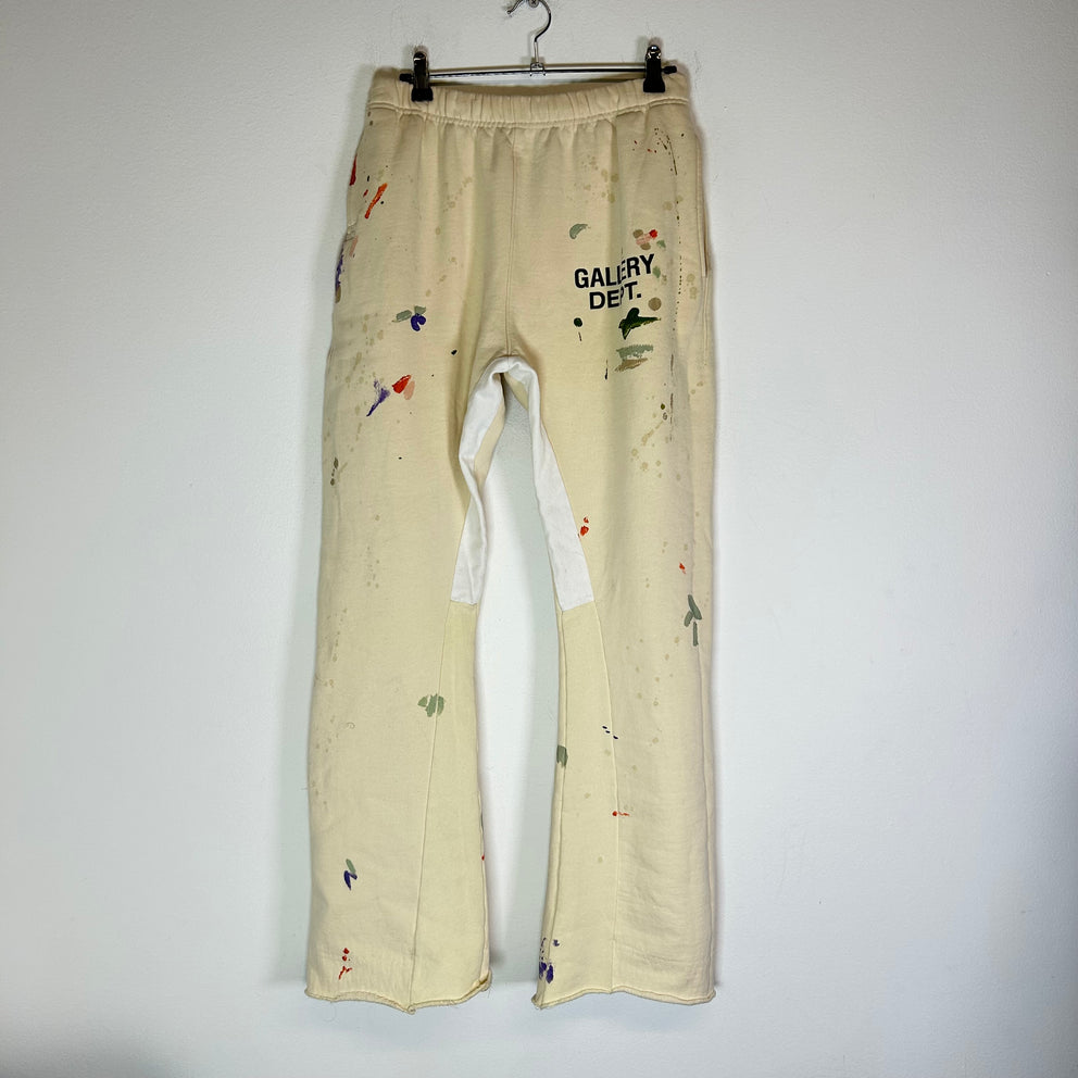 Gallery Dept Cream Paint Splatter Flare Sweatpants Size S