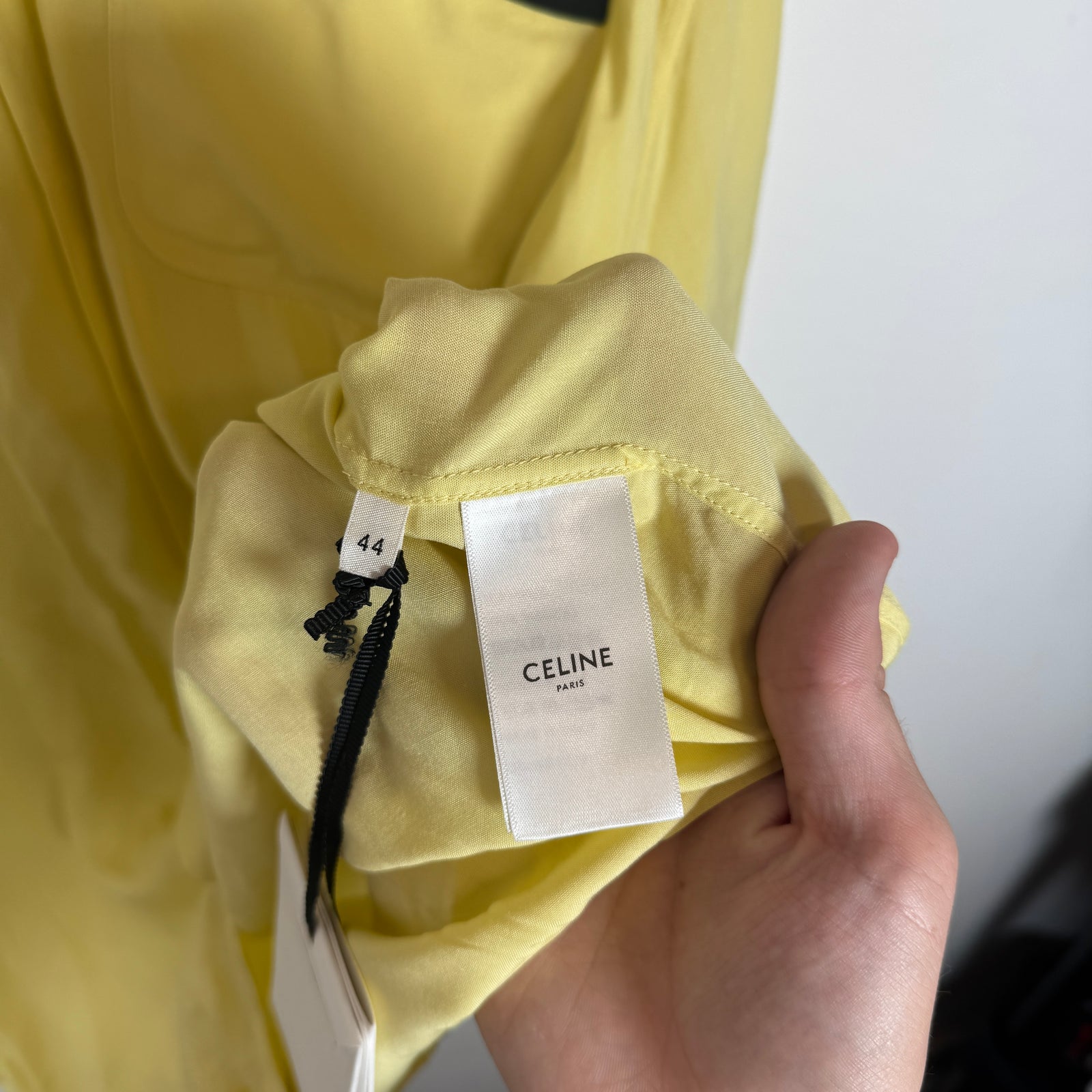 Celine Yellow Viscose Bowling Shirt Size XXL