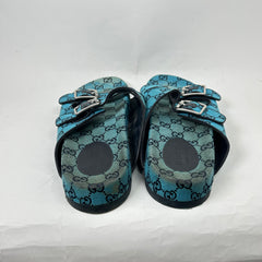 Gucci Blue Monogram Sandals Size 11