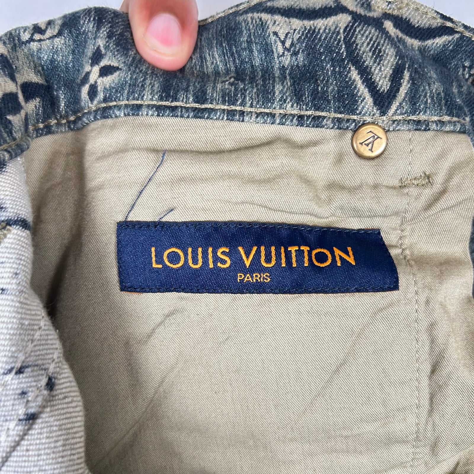 Louis Vuitton Dark Blue Monogram Denim Jeans Size 32