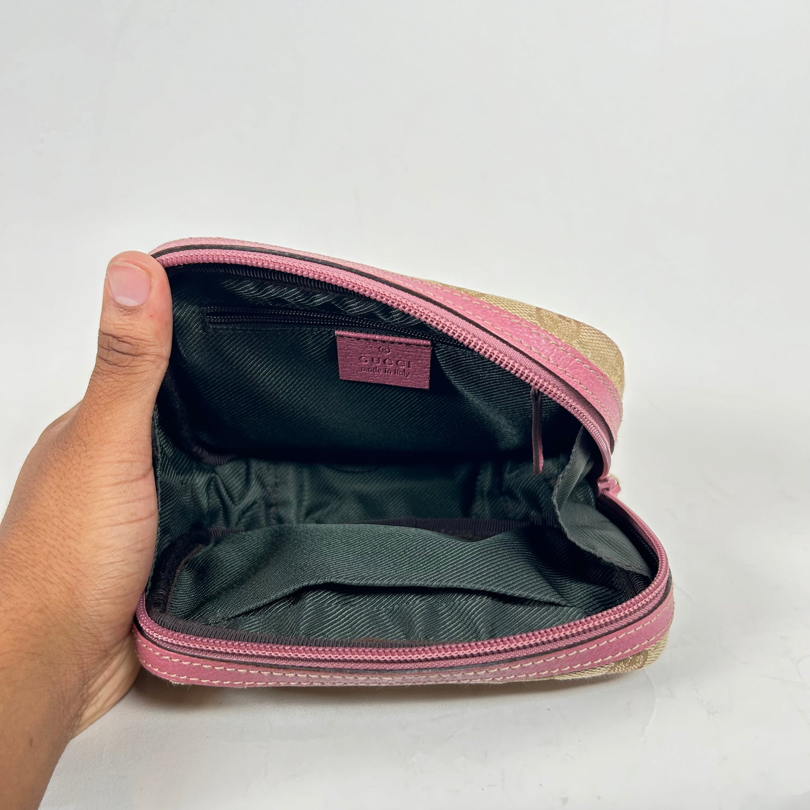 Gucci Pink GG Canvas Cosmetic Bag