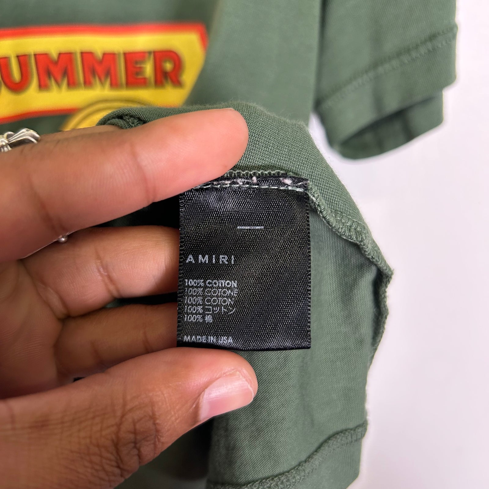 Amiri Military Green Rum Label T-Shirt Size S
