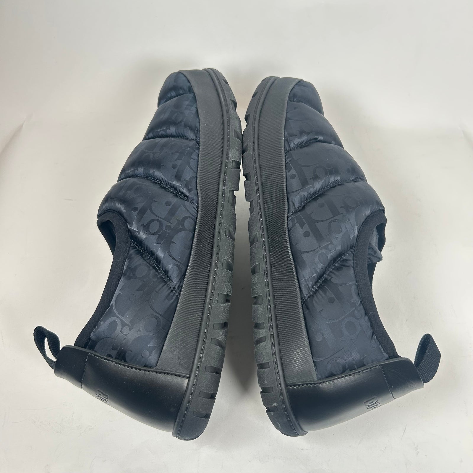 Dior Black/Black Oblique Nylon Puffer Slipper Size 44