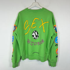 Chrome Hearts Lime Green Matty Boy Sex Records Crewneck Size L