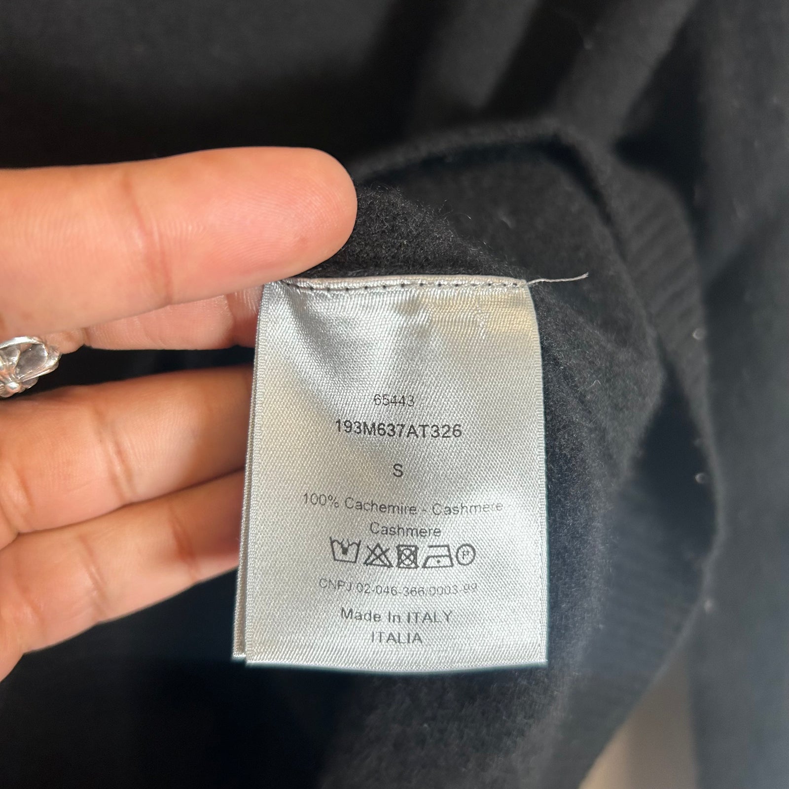 Dior x Kenny Scharf Black CD Logo Cashmere Sweater Size S