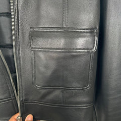 Yves Saint Laurent Rive Gauche 1990's Leather Field Jacket Size 50