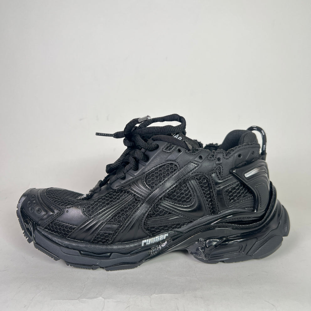 Balenciaga Matte Black Mesh Runners