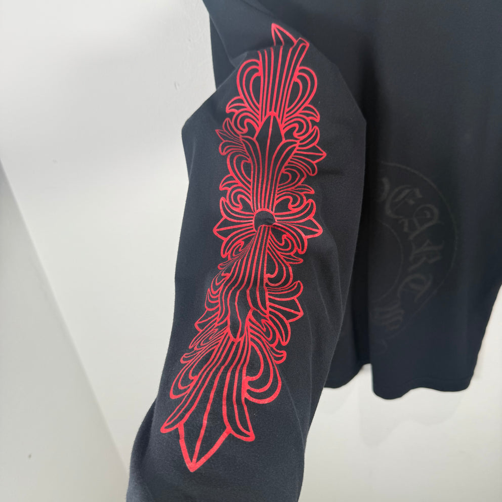 Chrome Hearts Horseshoe Red Floral Graphic Longsleeve Size M