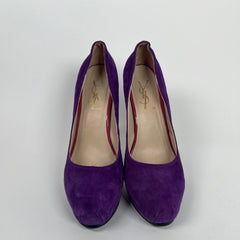 Yves Saint Laurent Purple Suede Platform Pumps Size 40