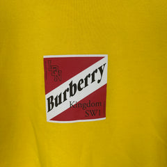 Burberry Yellow 'Kingdom' Logo Crewneck Size M
