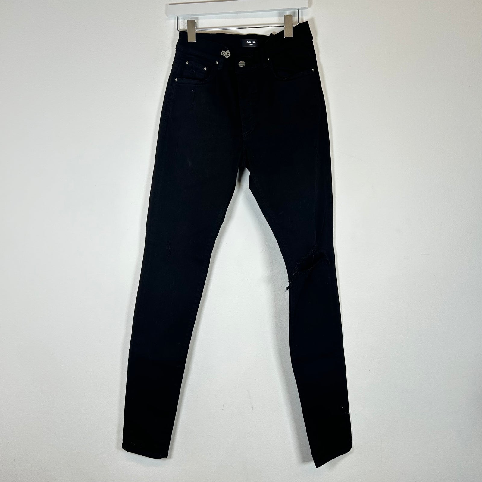 Amiri Black Distressed Skinny Jeans Size 31