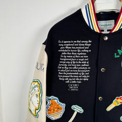 Casablanca 2024 Black 'Chenille' Embroidered Patch Varsity Jacket Size XL