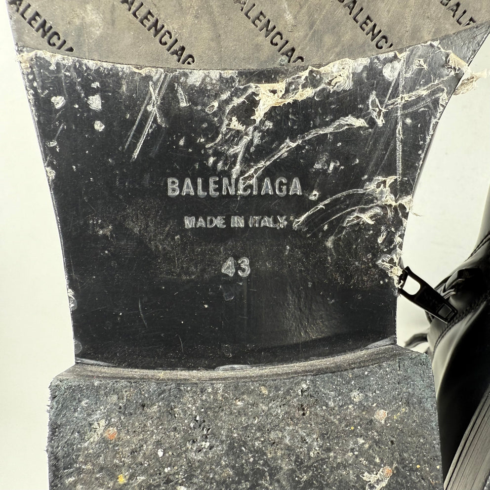 Balenciaga Rim BB Icon Leather Ankle Boots Size 43