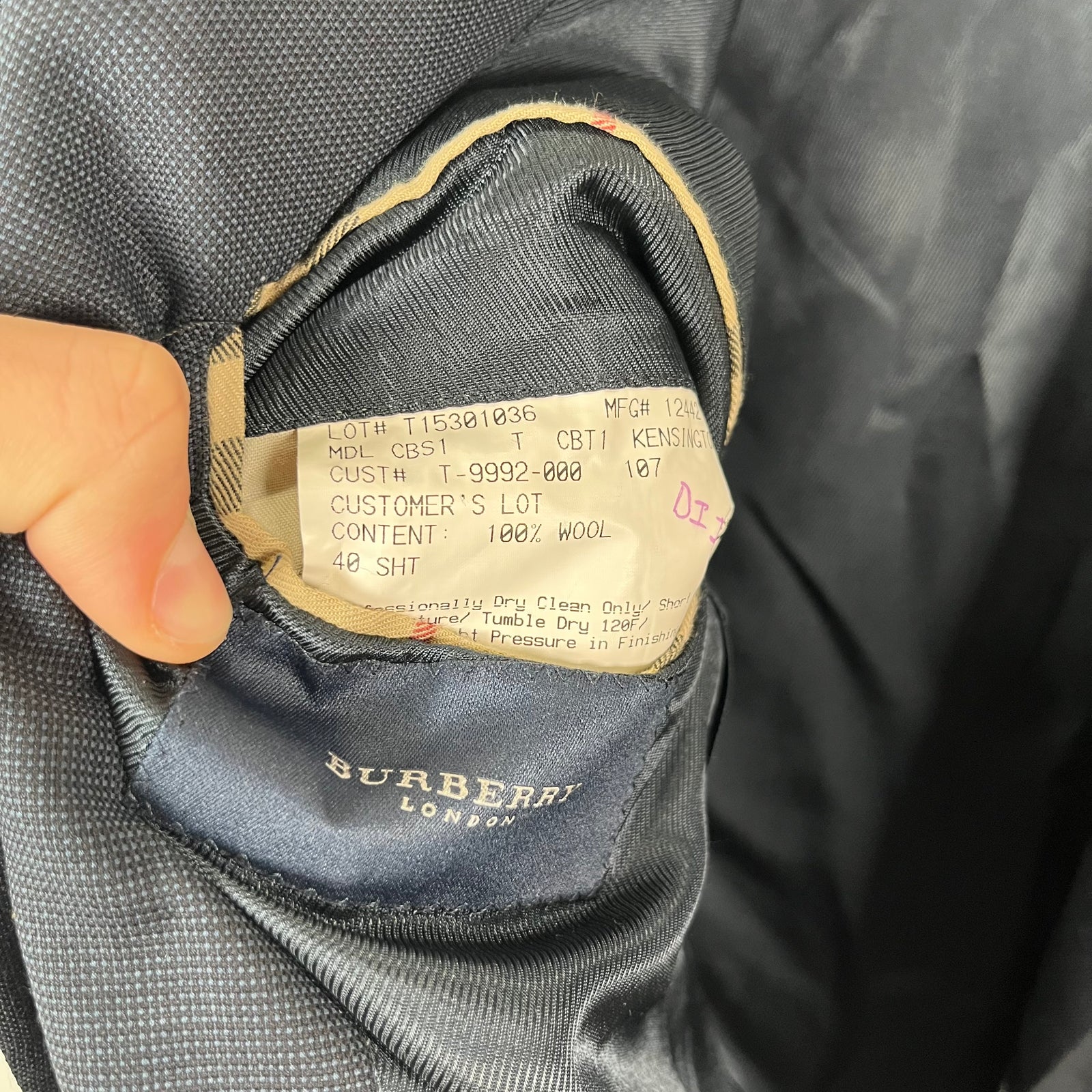 Burberry Navy Blazer Size M