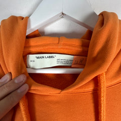 Off-White Orange 'Tape' Logo Hoodie Size XXL