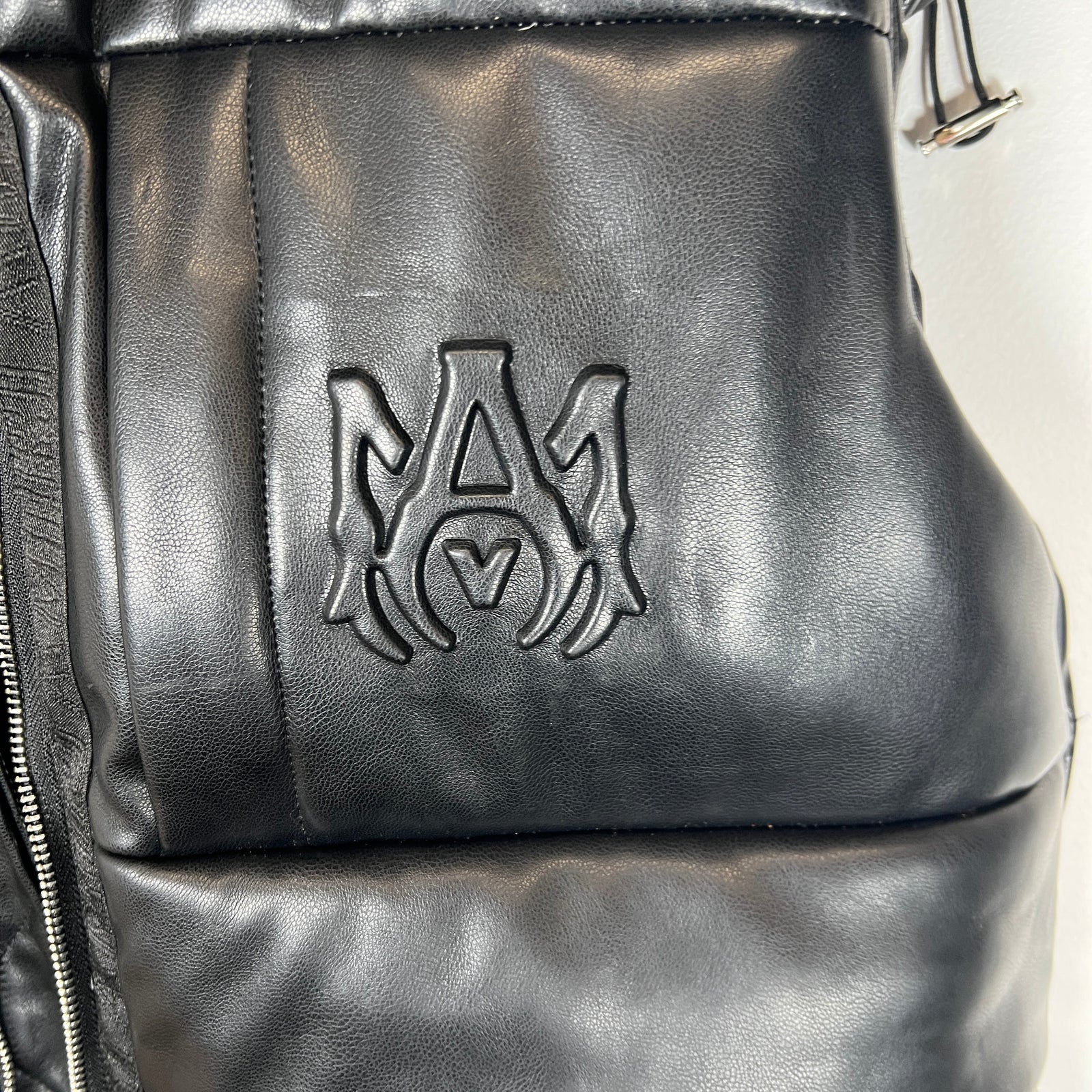 Amiri Black Hooded Leather Vest Size L