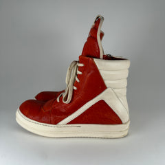 Rick Owens Orange Lamb Leather Geobaskets Size 41