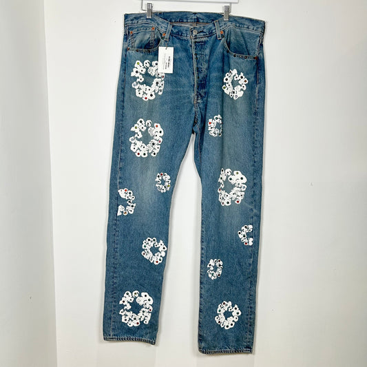 Denim Tears Rhinestone Lightwash Jeans Size 38x34