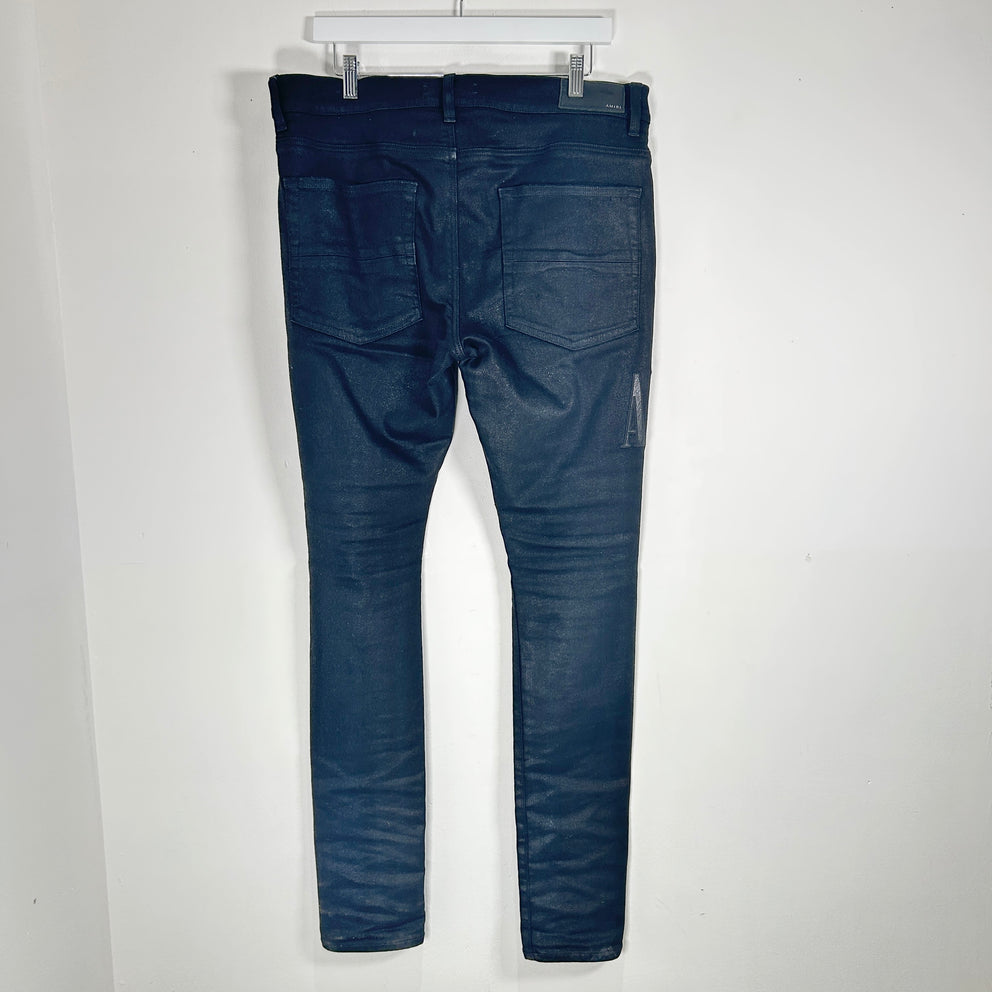 Amiri Black Thigh Logo Jeans Size 34