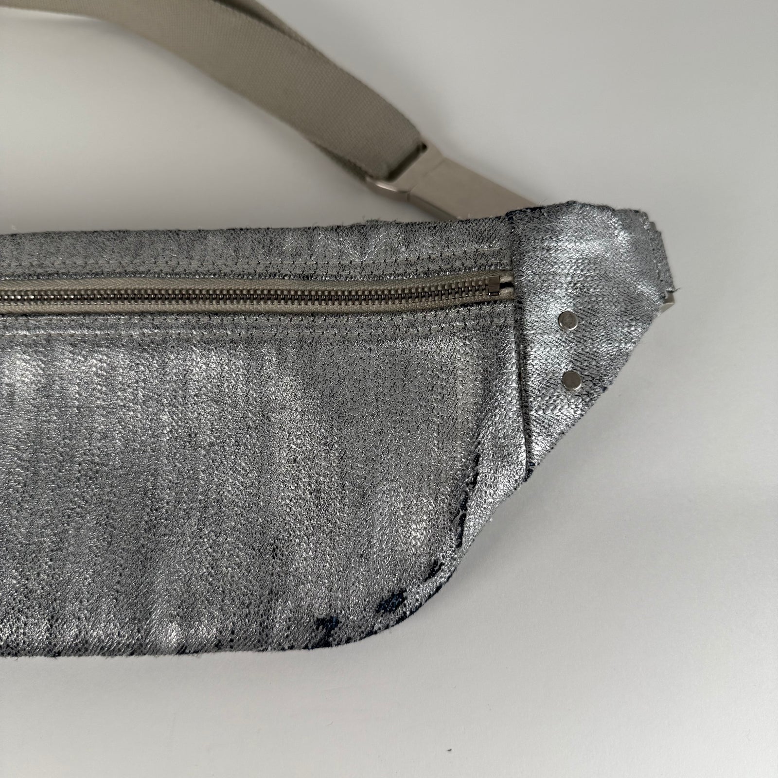 Rick Owens Waxed Metallic Belt Bag