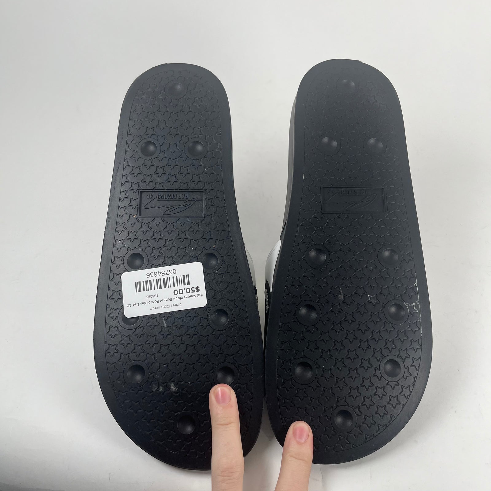 Raf Simons Black Runner Pool Slides Size 12