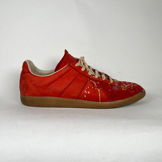 Maison Margiela Red Paint Splatter Gats Size 45