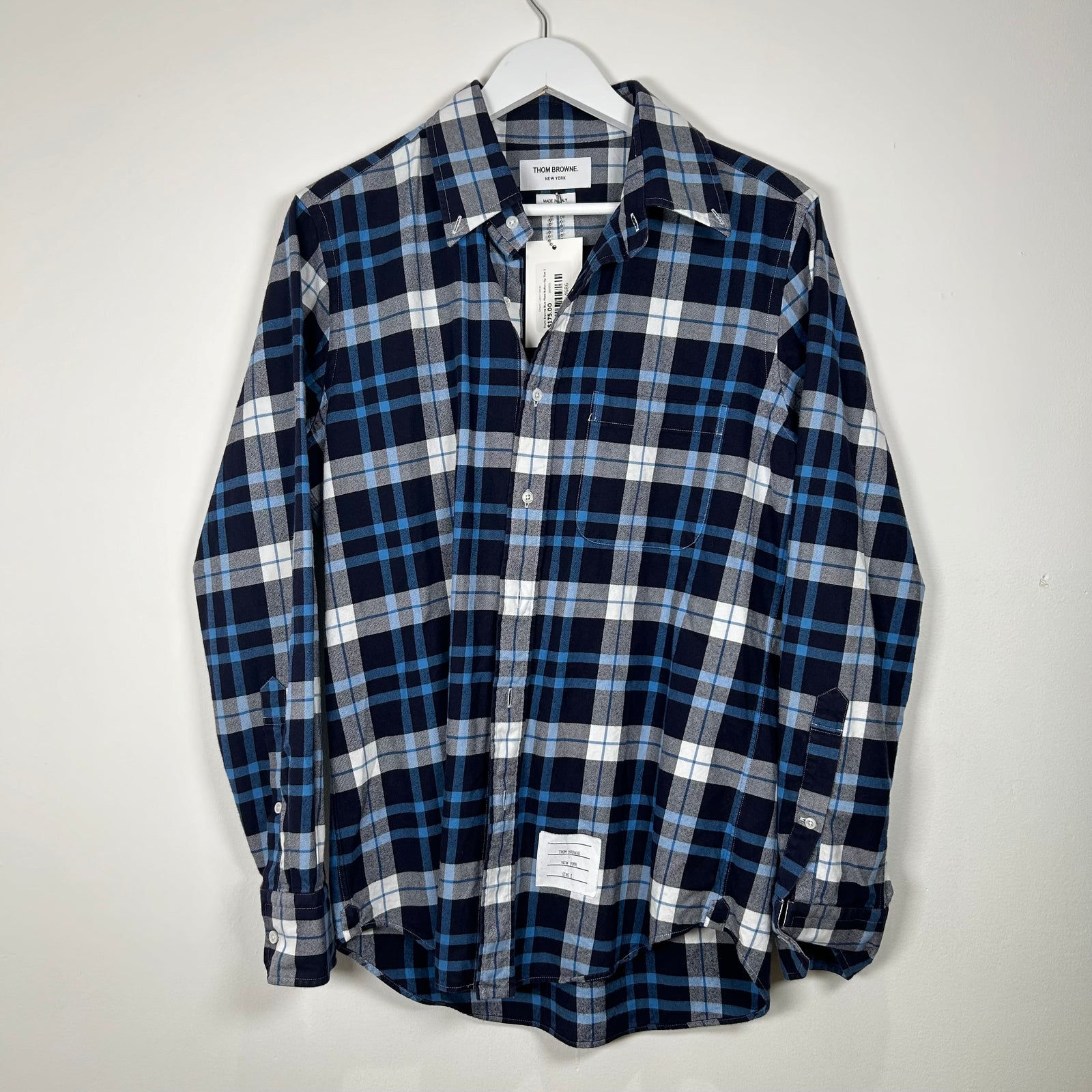 Thom Browne Blue Plaid Button-Up Size 2
