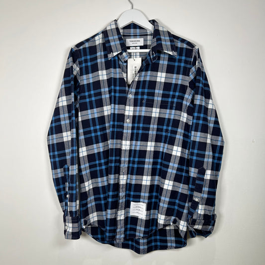 Thom Browne Blue Plaid Button-Up Size 2