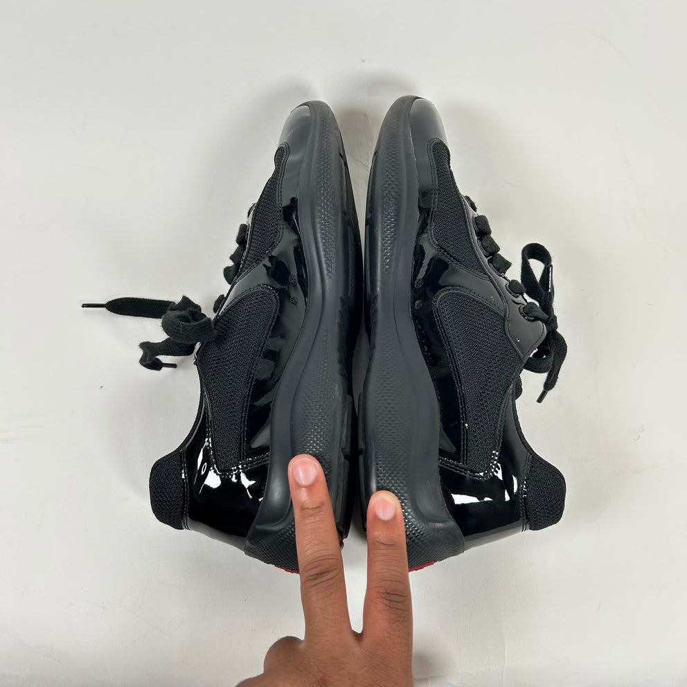 Prada Black Patent Leather Cup Sneakers Size 9