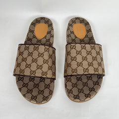 Gucci Beige GG Canvas Slide Size GG 10